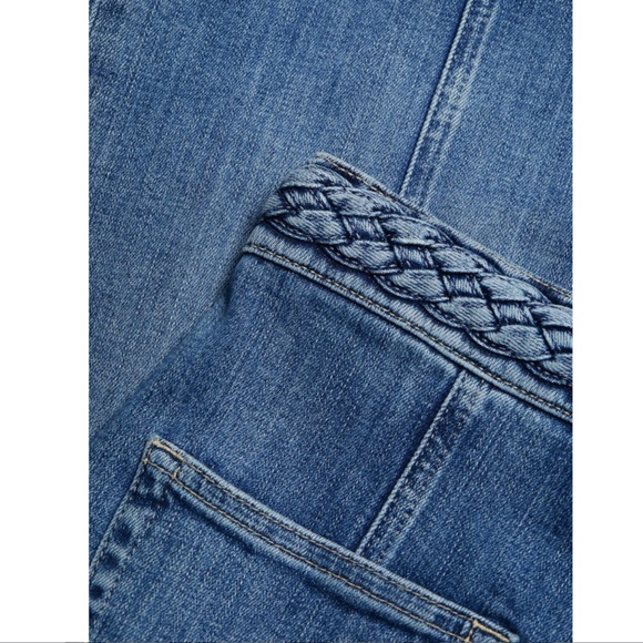 Frame Braided Stretch Wide-Leg Jeans - Daphne Blue - Picture 3 of 11